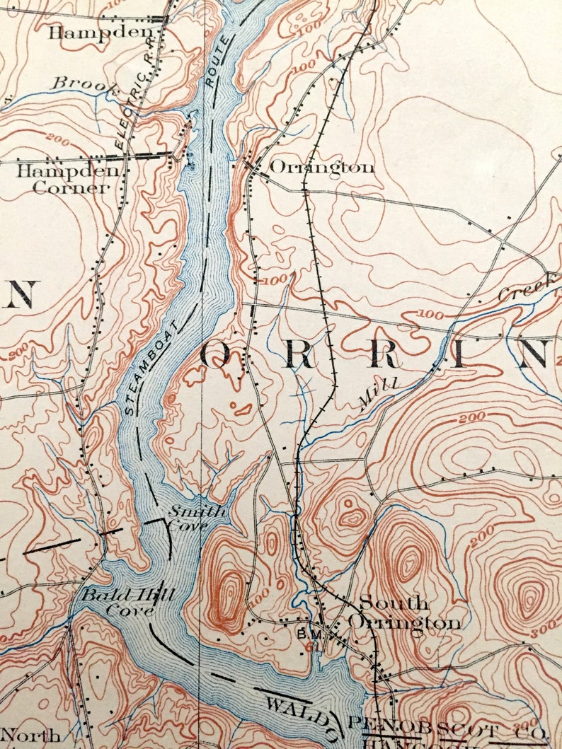 Antique Bucksport Maine 1902 US Geological Survey Topographic Etsy