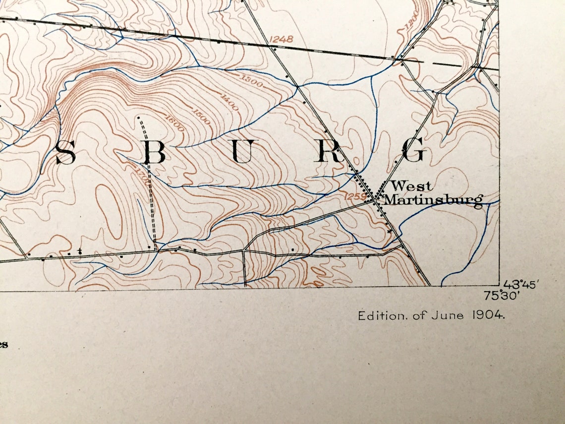 Antique Carthage New York 1904 US Geological Survey Etsy