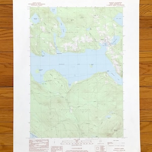 Antique Rangeley Lake, Maine 1984 US Geological Survey Topographic Map – Franklin County, Mingo Springs, State Park, Haley Pond, Beach, ME