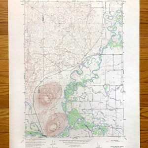 Antique Menan Buttes, Idaho 1951 US Geological Survey Topographic Map – Jefferson County, Madison County, Snake River, Henrys Fork, ID