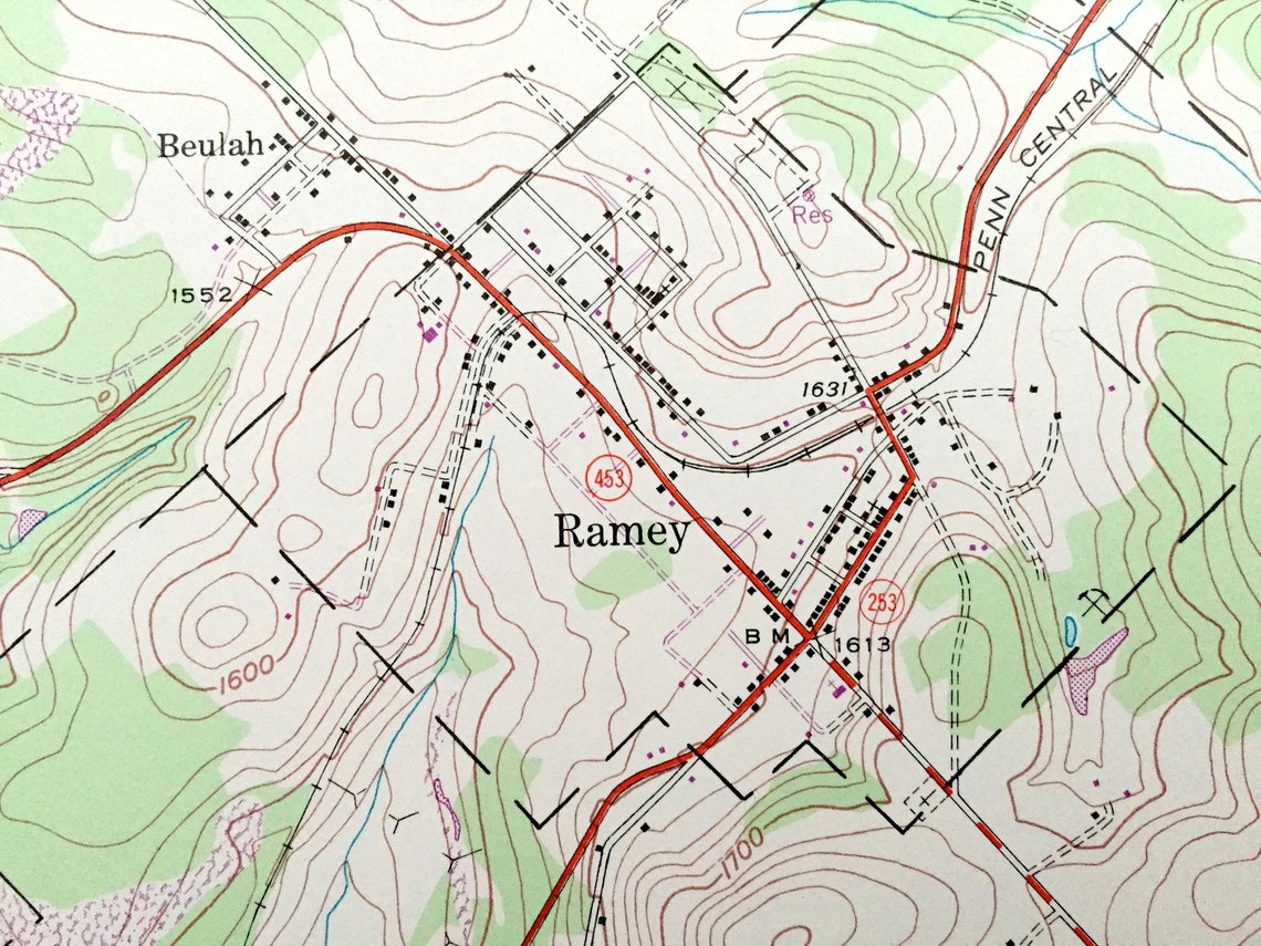 Antique Ramey Pennsylvania 1945 US Geological Survey Etsy