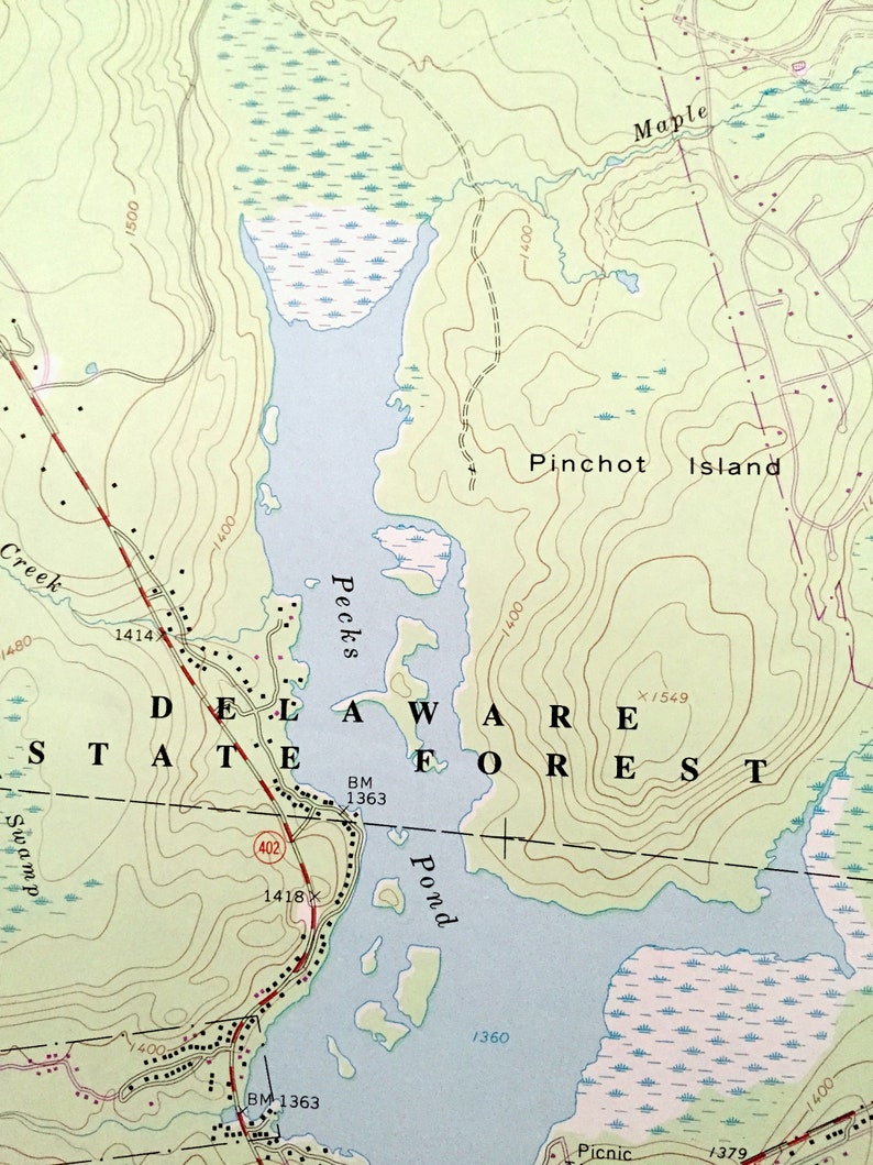 Antique Pecks Pond Pennsylvania 1966 US Geological Survey Etsy