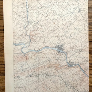 Línea principal antigua, Filadelfia, Pensilvania 1895 Mapa del Servicio Geológico de EE. UU. – Valley Forge, Merion, Norristown, Radnor, Bryn Mawr Villanova PA