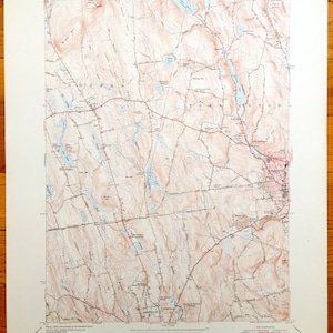 Antike Torrington, Connecticut 1945 US Geologische Übersicht Topographische Karte - Litchfield, Goshen, Winchester, Newfield, Wrightville, Forbes