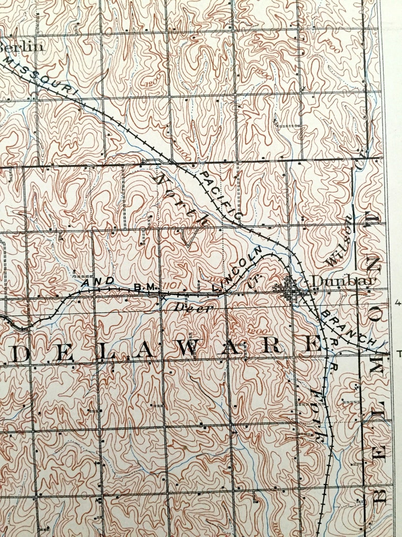 Antique Weeping Water Nebraska 1903 US Geological Survey Etsy