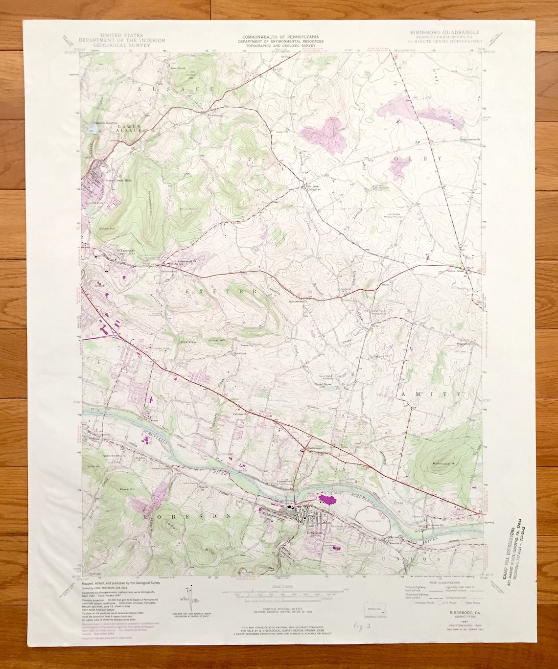 Antique Birdsboro Pennsylvania 1947 US Geological Survey Etsy