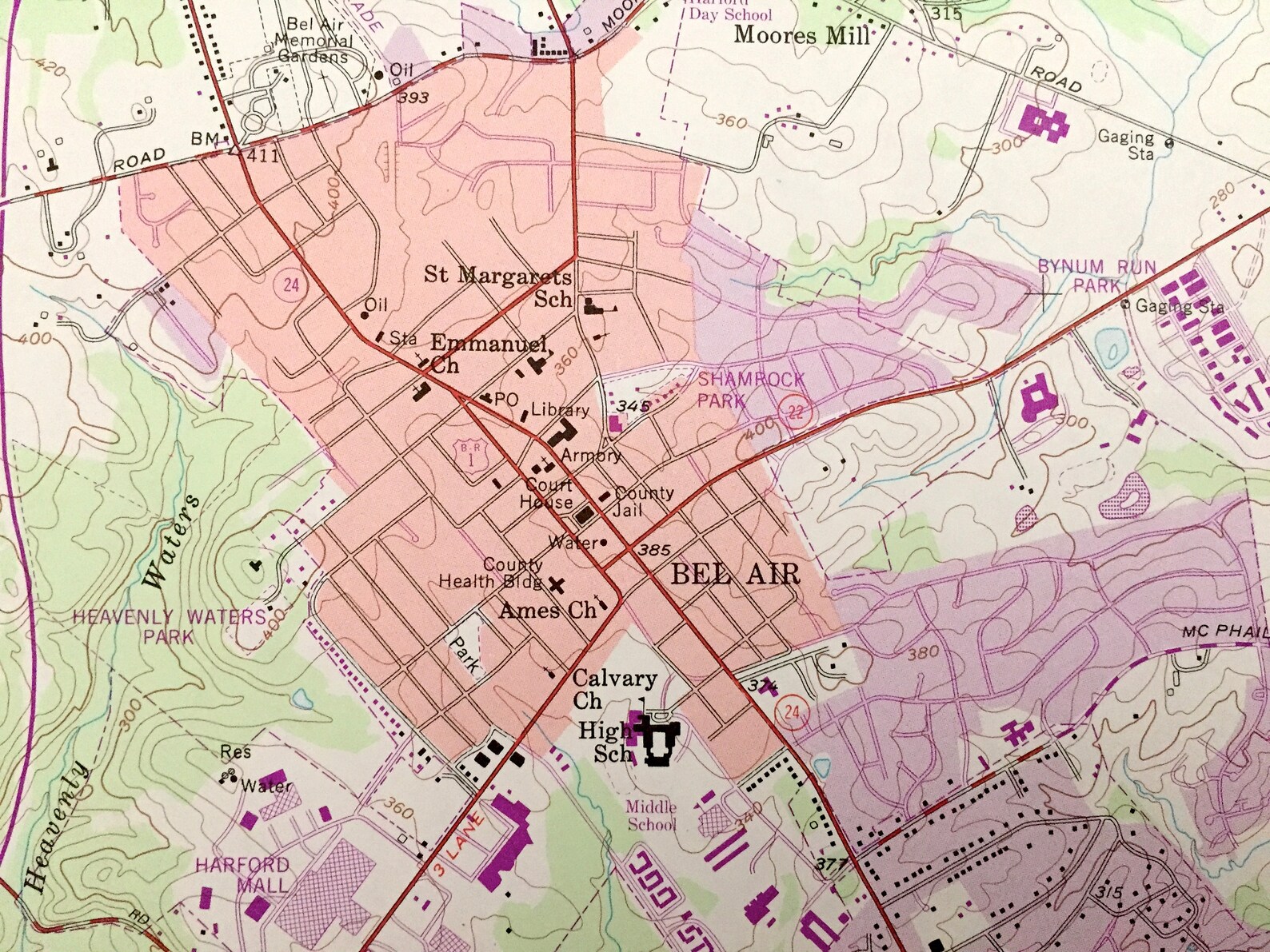 Antique Bel Air Maryland 1956 US Geological Survey Etsy