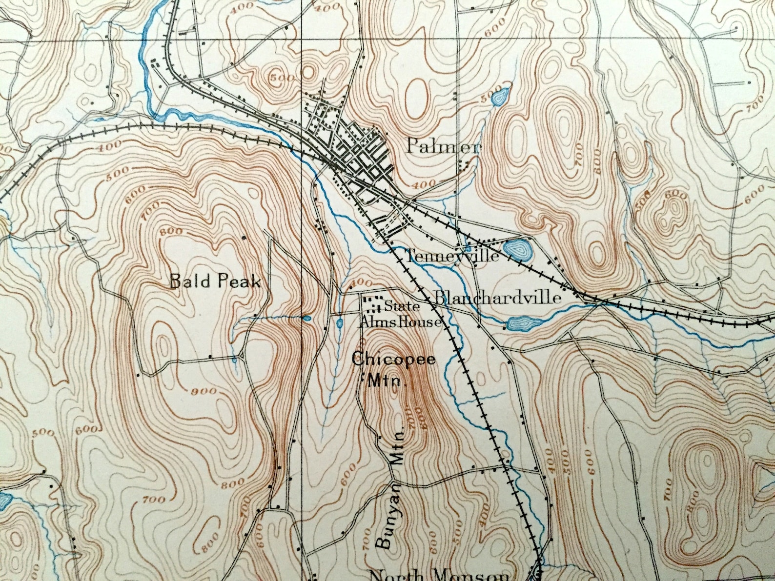 Antique Palmer Massachusetts 1893 US Geological Survey Etsy