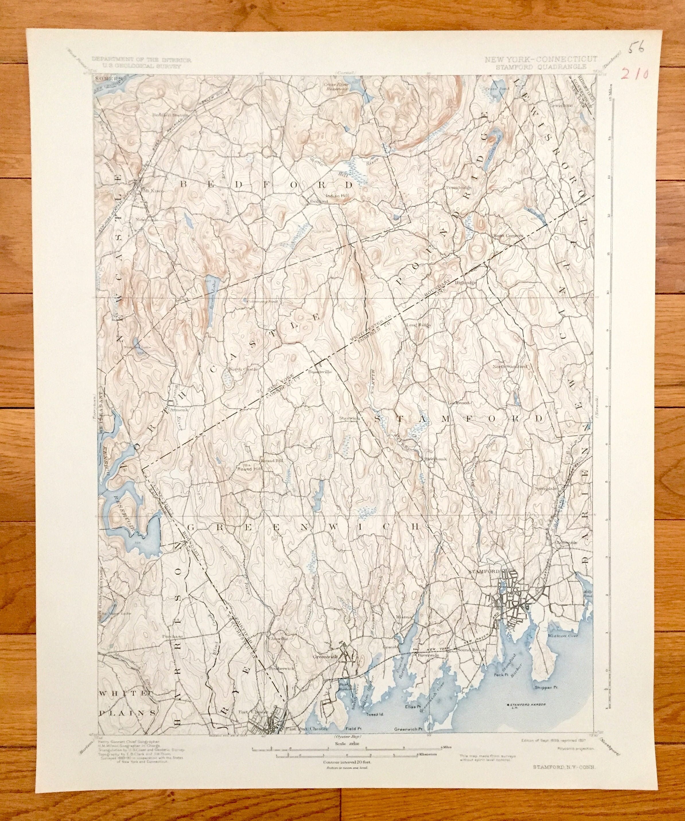 Antique Stamford Connecticut 1899 US Geological Survey Etsy