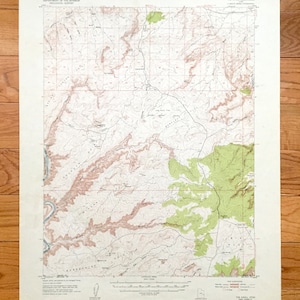Antique The Knoll, Utah 1951 US Geological Survey Mappa topografica – Grand County, Labyrinth Canyon, Green River Big Flat Horsethief Point UT