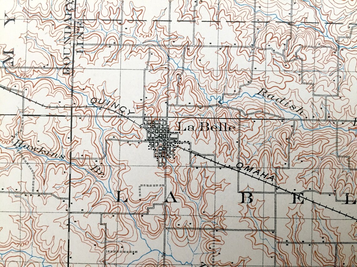 Antique Kahoka Missouri 1903 US Geological Survey Topographic Etsy