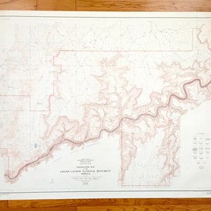 Antike Grand Canyon-Parashant National Monument, Arizona 1944 US Geological Survey Topographische Karte – Colorado River, Coconino, Hualapai, AZ