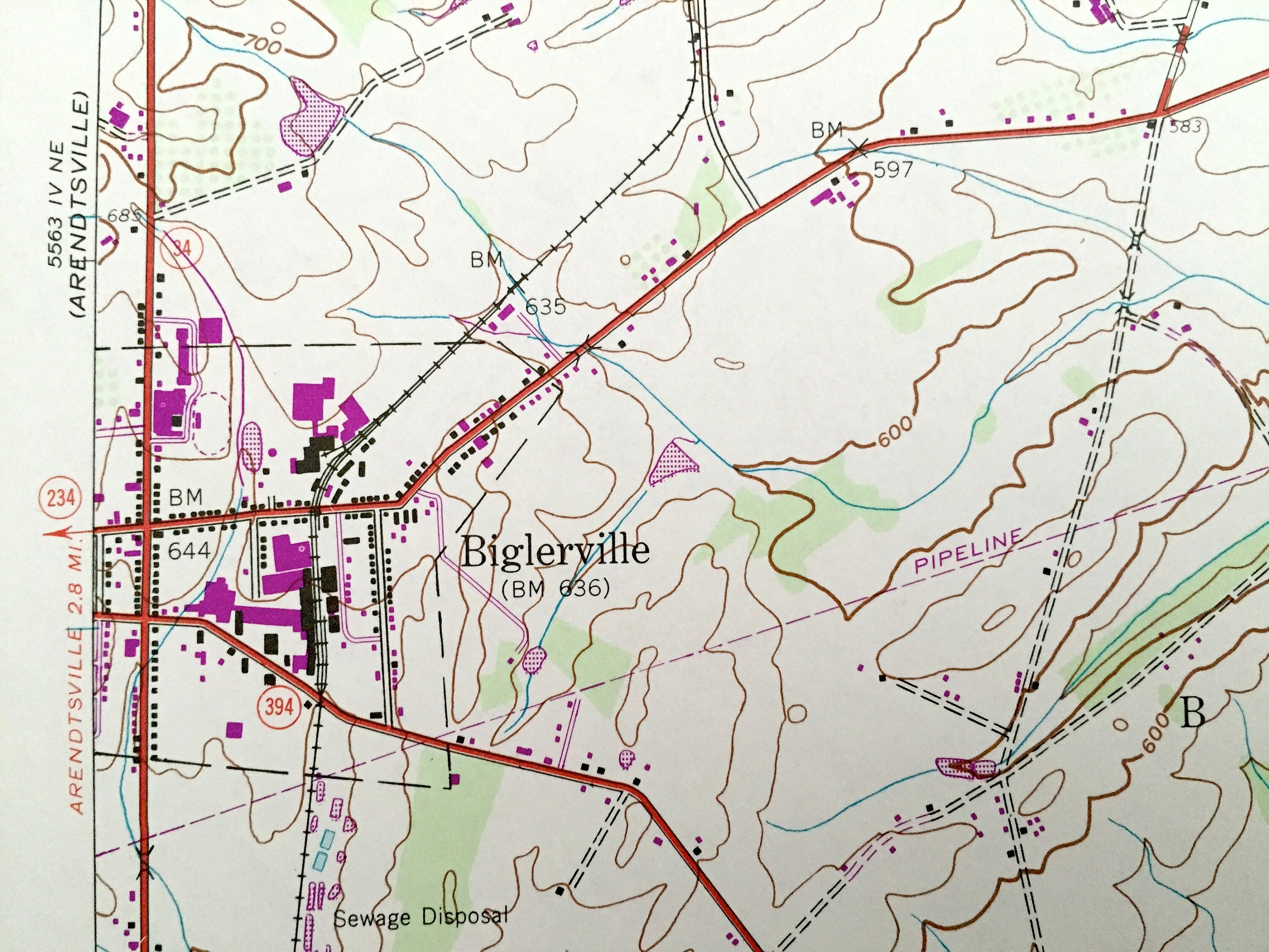 Antique Biglerville Pennsylvania 1944 US Geological Survey Etsy UK