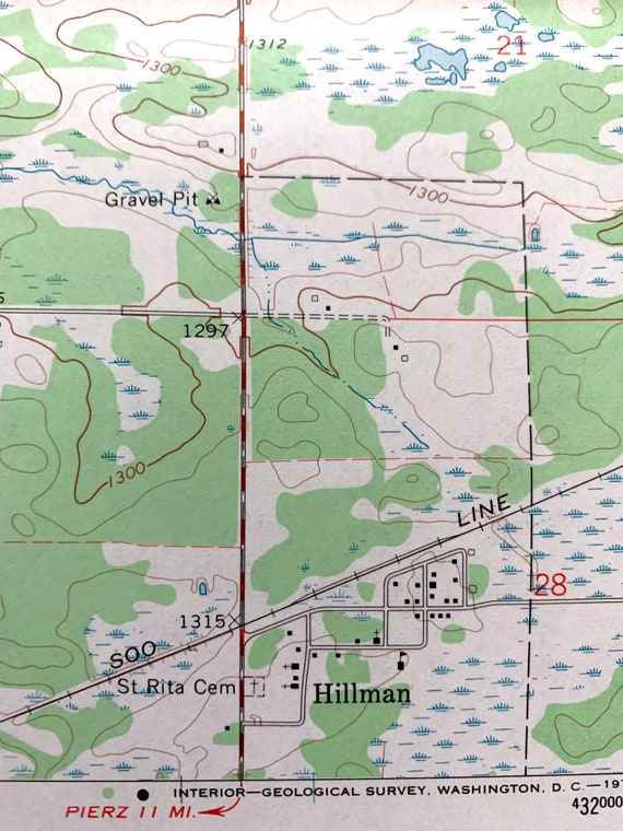 Antique Hillman, Minnesota 1968 US Geological Survey Topographic