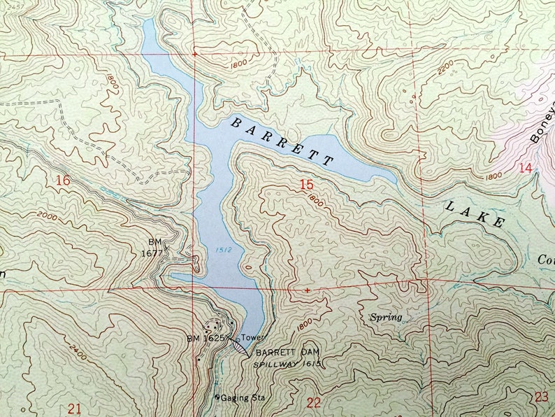 Antique Barrett Lake California 1960 US Geological Survey Etsy