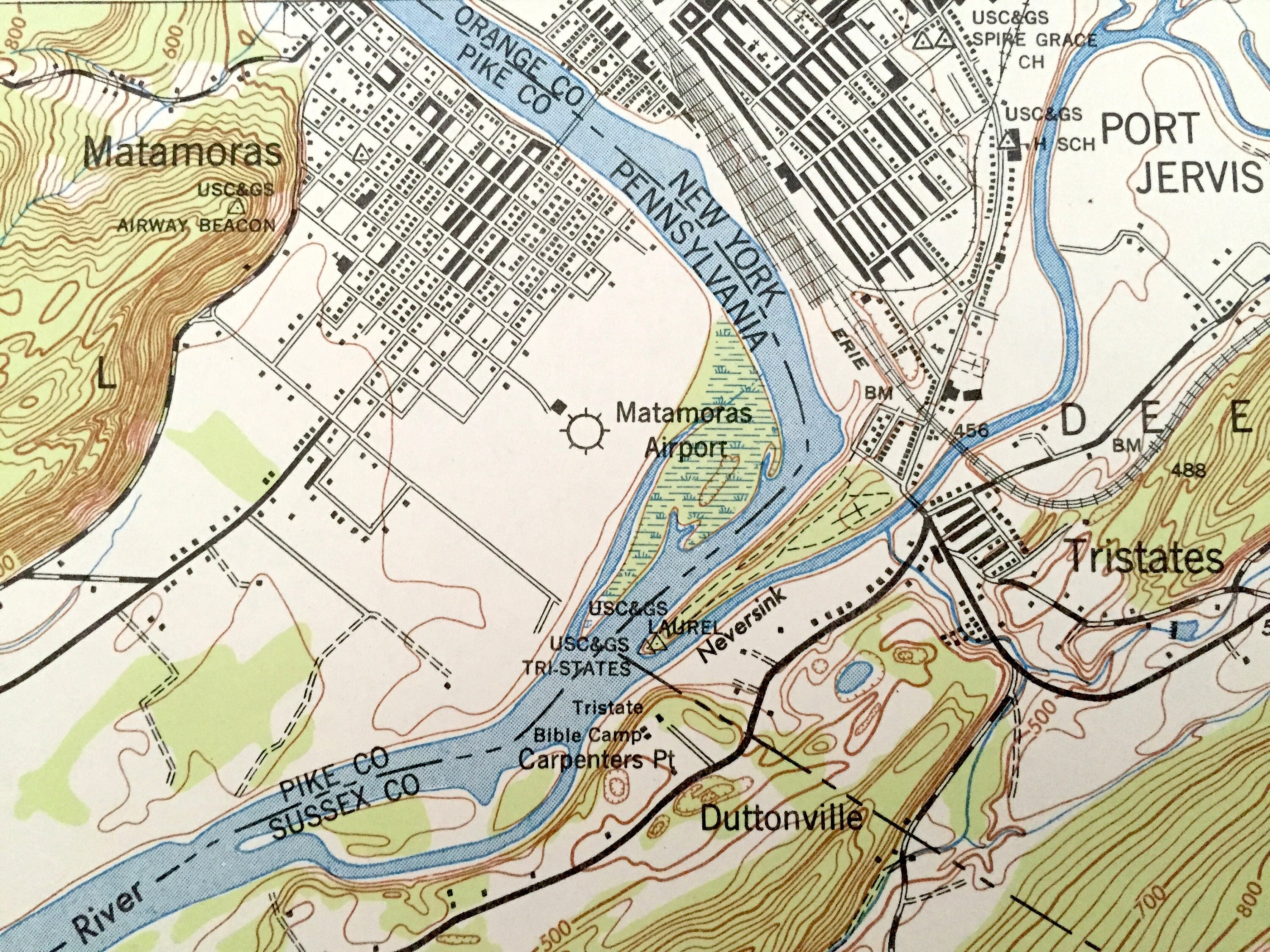 Antique Port Jervis New York 1953 US Geological Survey Etsy