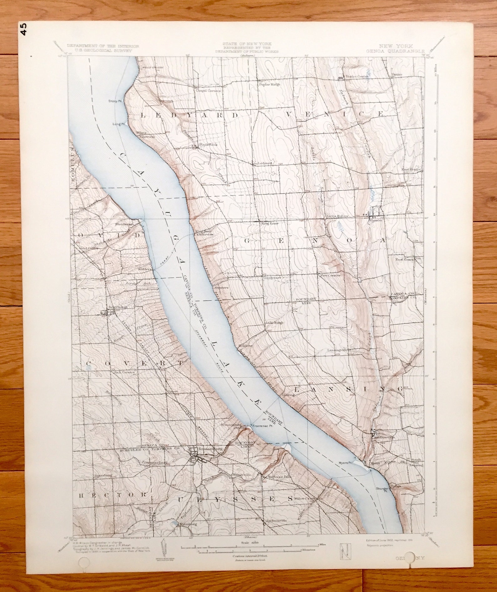 Antique Genoa New York 1902 US Geological Survey Topographic Etsy