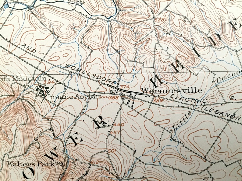 Antique Wernersville Pennsylvania 1902 US Geological Survey Etsy
