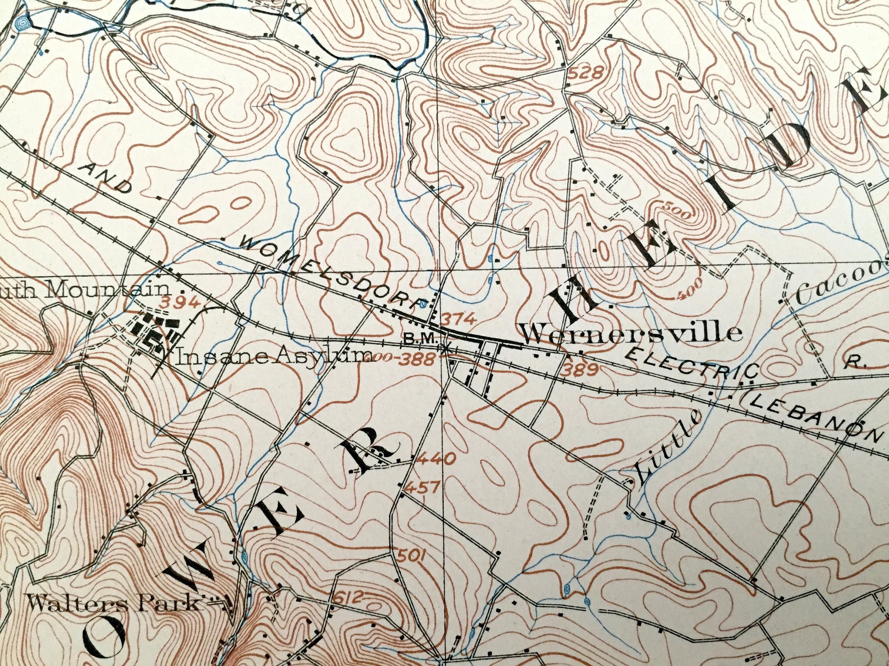 Antique Wernersville Pennsylvania 1902 US Geological Survey Etsy