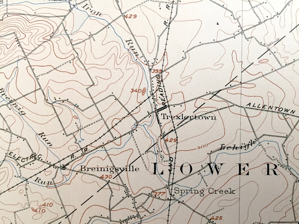 Antique Slatington Pennsylvania 1902 US Geological Survey Etsy