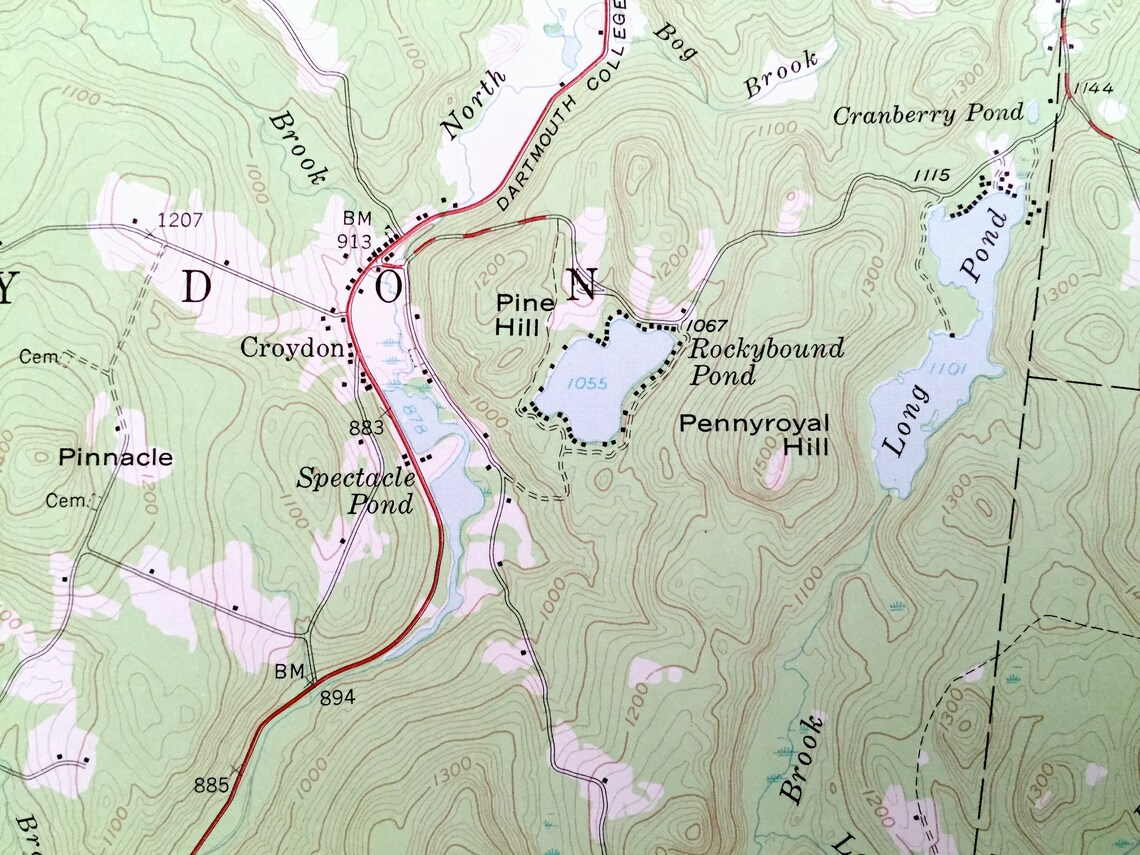 Antique Lake Sunapee New Hampshire 1955 US Geological Survey Etsy
