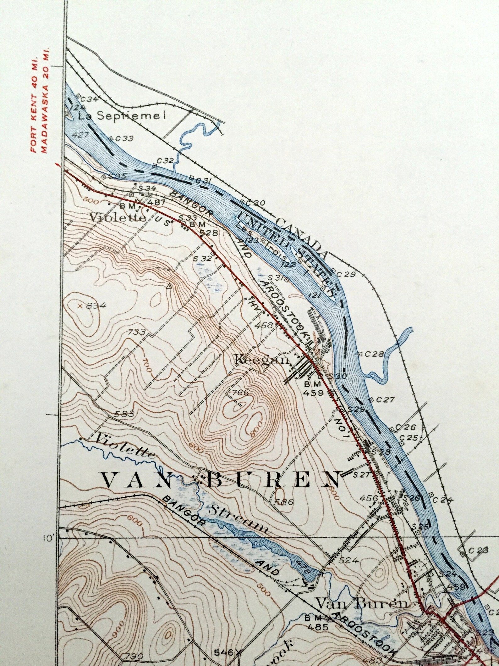 Antique Van Buren Maine 1934 US Geological Survey Topographic - Etsy UK