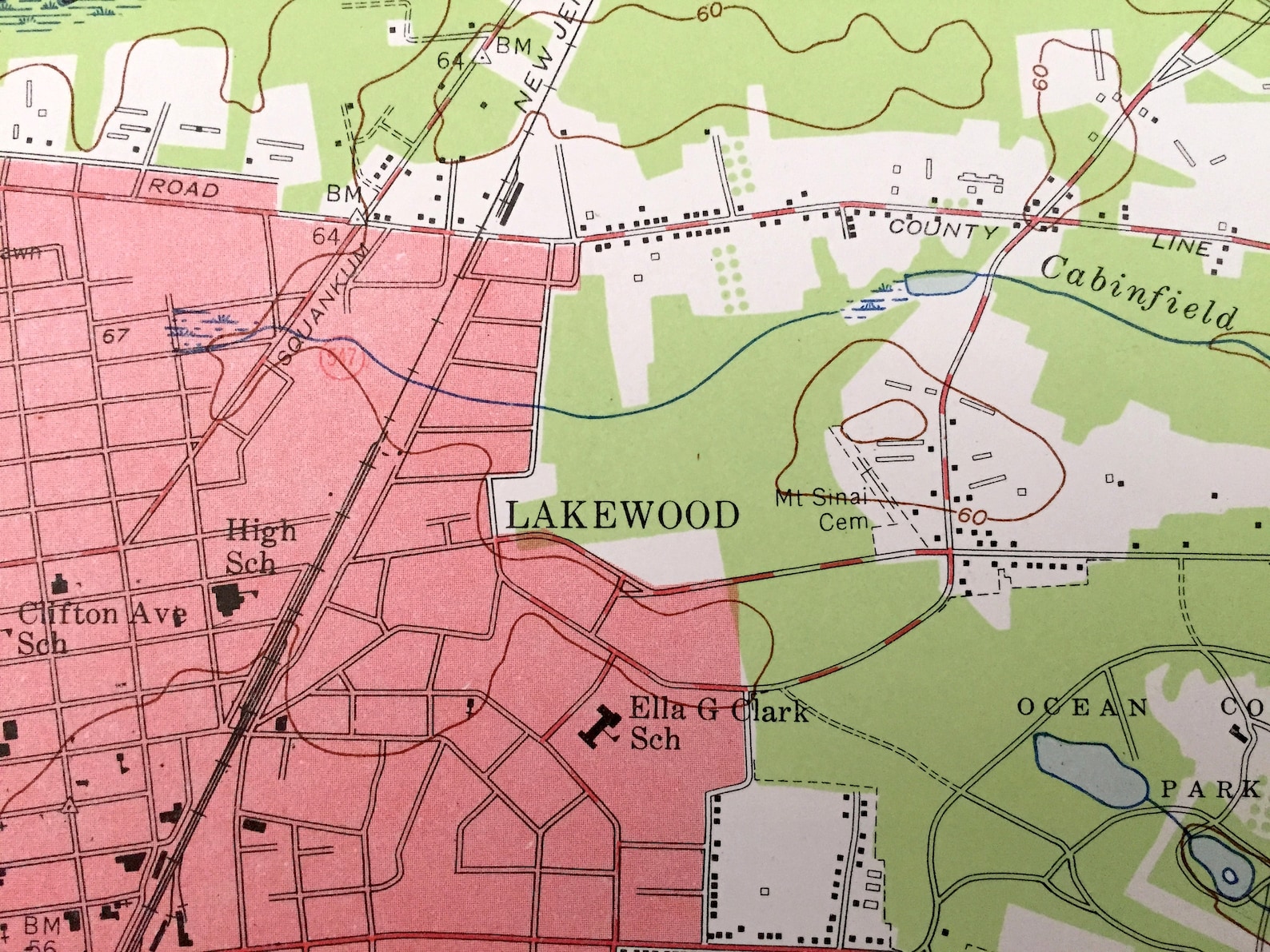 Antique Lakewood New Jersey 1954 US Geological Survey Etsy