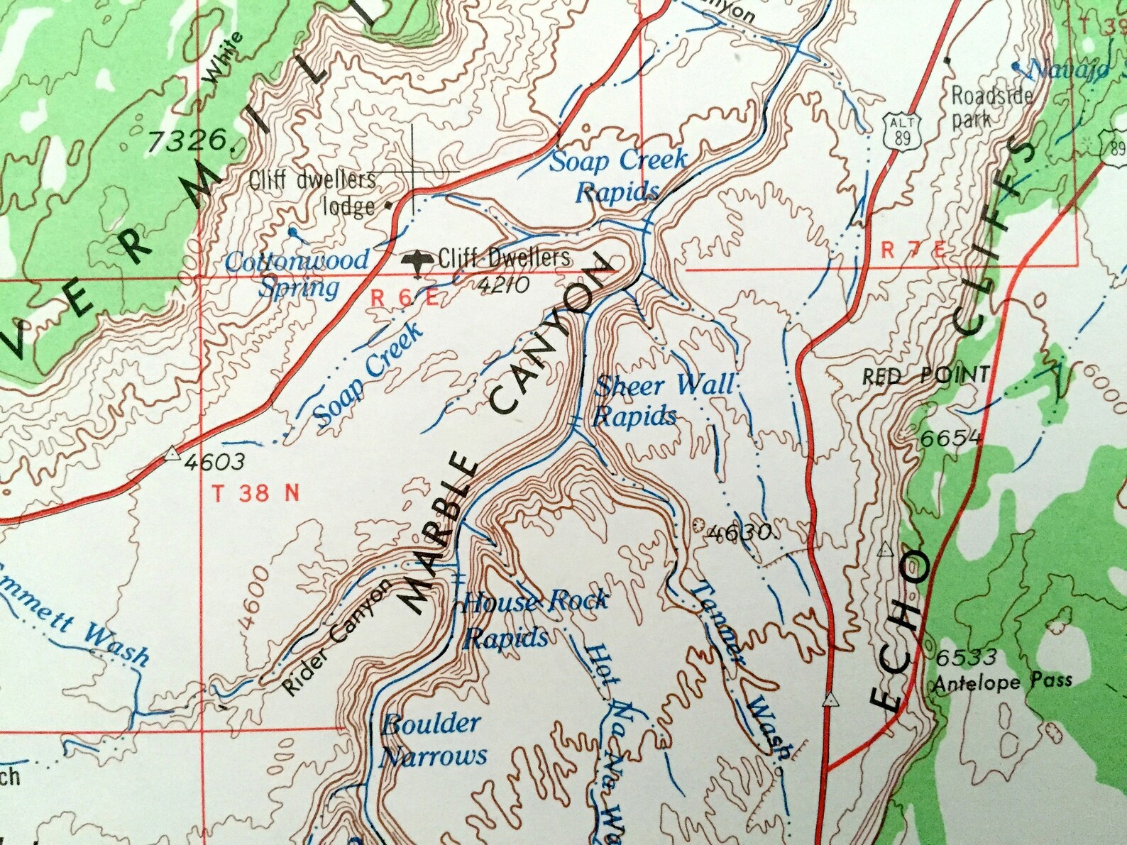 Antique Marble Canyon Arizona 1956 US Geological Survey Etsy
