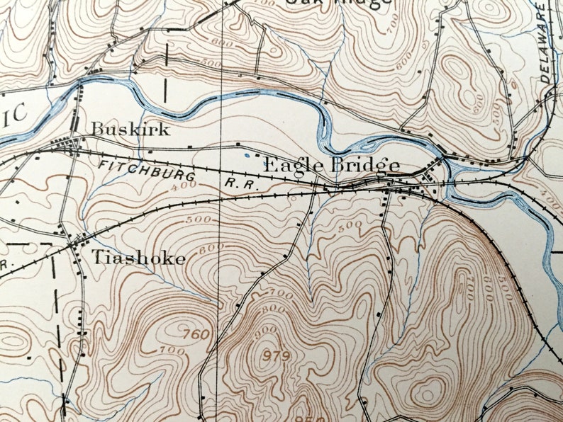 Antique Hoosick Falls New York 1897 US Geological Survey Etsy