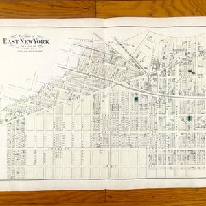 Mapa antiguo de East New York y Brooklyn de 1873, del Atlas de Long Island de F.W. Beers: Coney Island, Gravesend, Sheepshead Bay, Fort Hamilton, Nueva York