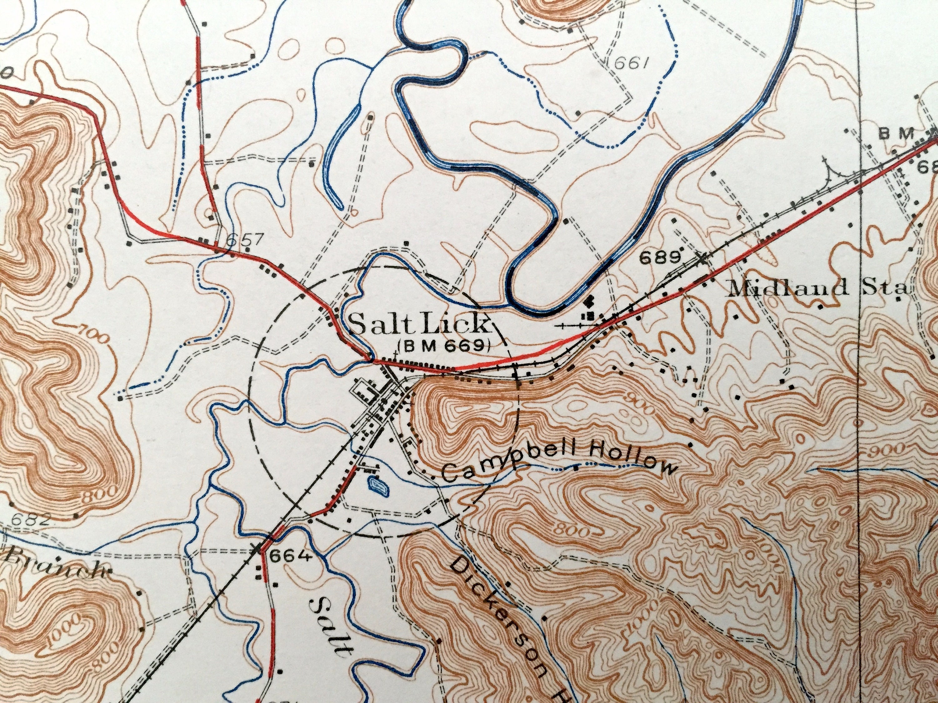 Antique Salt Lick Kentucky 1934 US Geological Survey Etsy México