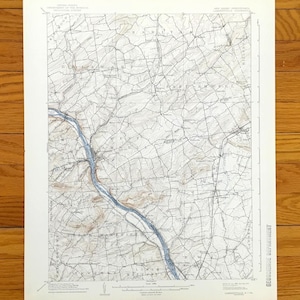 Antica mappa geologica di New Hope, Pennsylvania e Lambertville, New Jersey del 1906 dell'US Geological Survey - Washington Crossing, Bucks, Hunterdon Mercer PA NJ