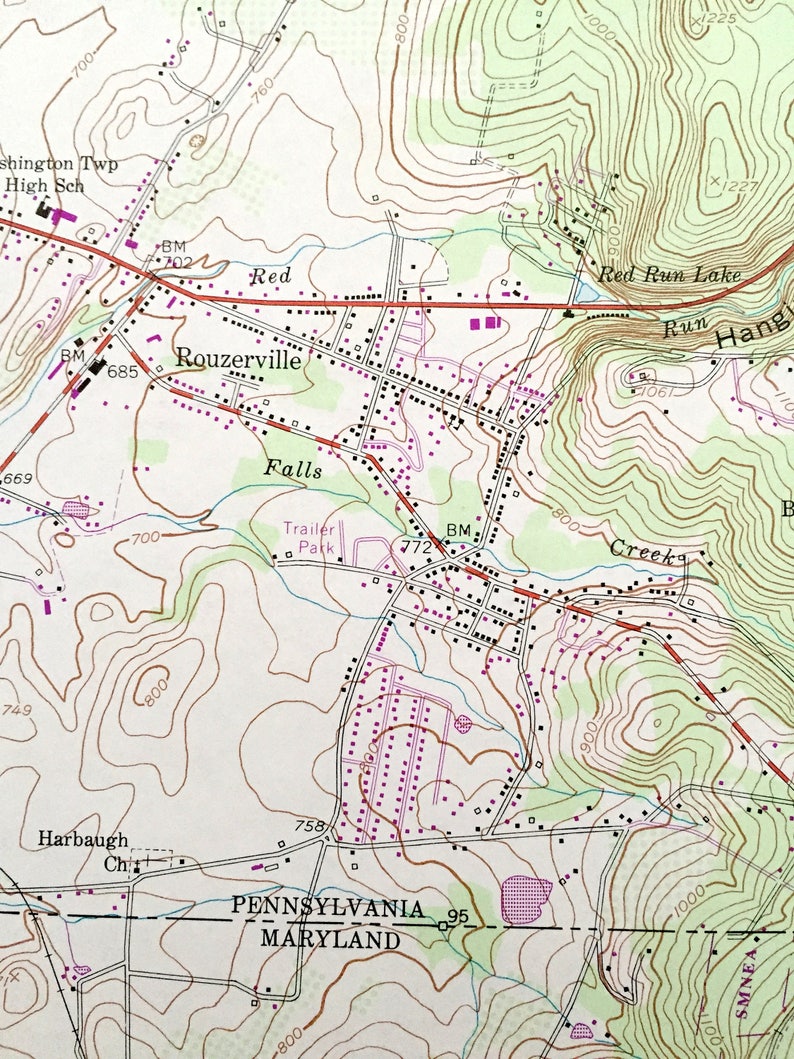 Antique Smithsburg Maryland & Washington Pennsylvania 1953 Etsy