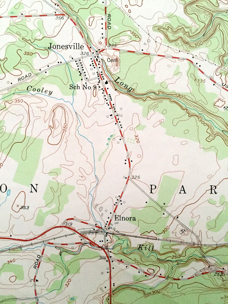 Antique Round Lake New York 1954 US Geological Survey Etsy