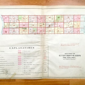 Antike Philadelphia, Pennsylvania 1908 Elvino V Smith Atlas Karte – Zentrum Stadt, alt, Chinatown, Franklin, Logan Square, Rittenhouse, PA PHL