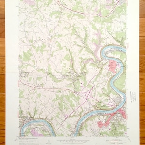 Antique California, Pennsylvania 1954 US Geological Survey Topographic Map – Brownsville, Speers, Bethlehem, Luzerne, Washington, Fayette