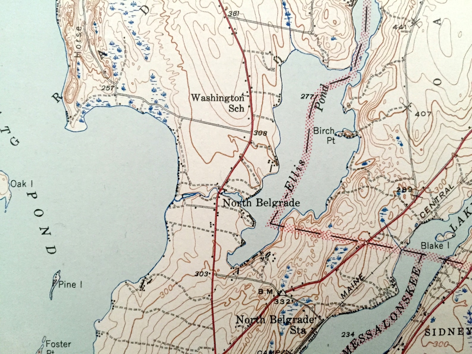Antique Norridgewock Maine 1943 US Geological Survey Etsy
