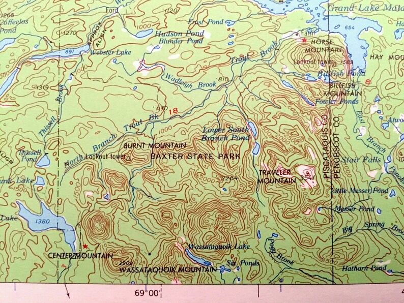Antique Presque Isle Maine 1954 US Geological Survey Etsy