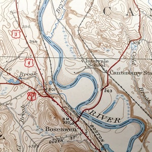Antique Penacook, New Hampshire 1927 US Geological Survey Topographic
