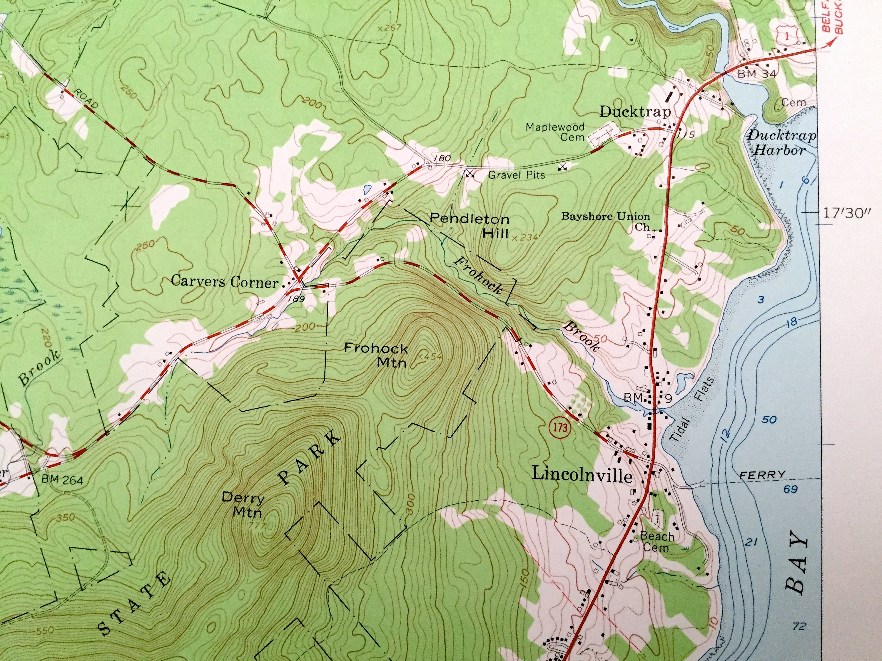 Antique Lincolnville Maine 1960 US Geological Survey Etsy