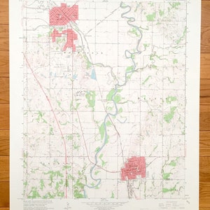 Antique Pauls Valley, Oklahoma 1965 US Geological Survey Topographic Map - Garvin, Murray County, Whitebead, Brady, Walker, Wynnewood, Coyle
