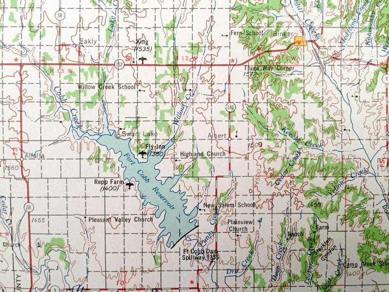 Antique Clinton Oklahoma 1955 US Geological Survey Etsy