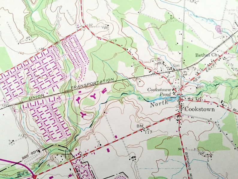Antique New Egypt New Jersey 1957 US Geological Survey Etsy
