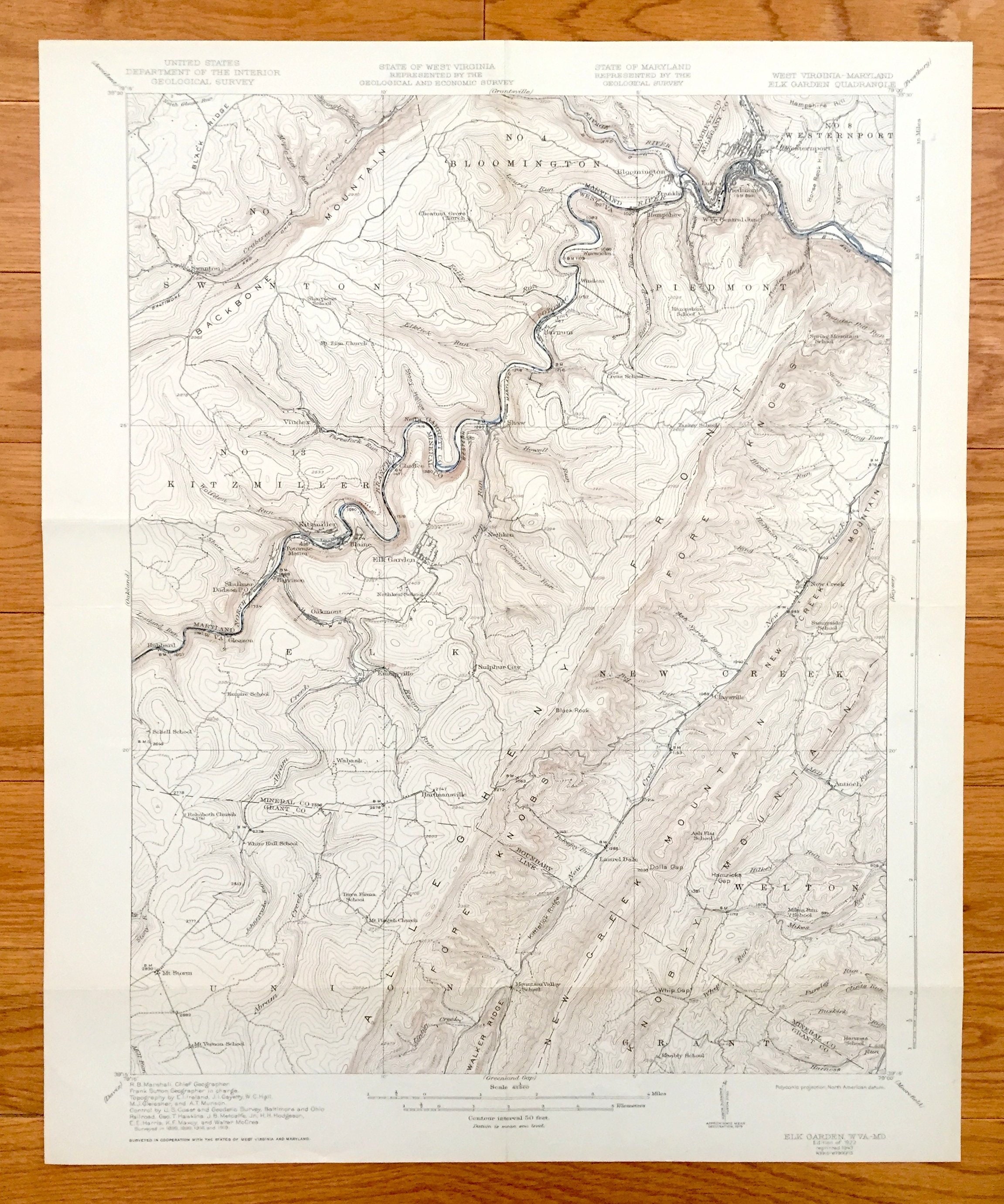 Antique Elk Garden West Virginia 1922 US Geological Survey Etsy