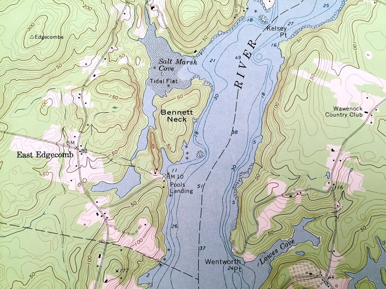 Antique Bristol Maine 1969 US Geological Survey Topographic Etsy Canada