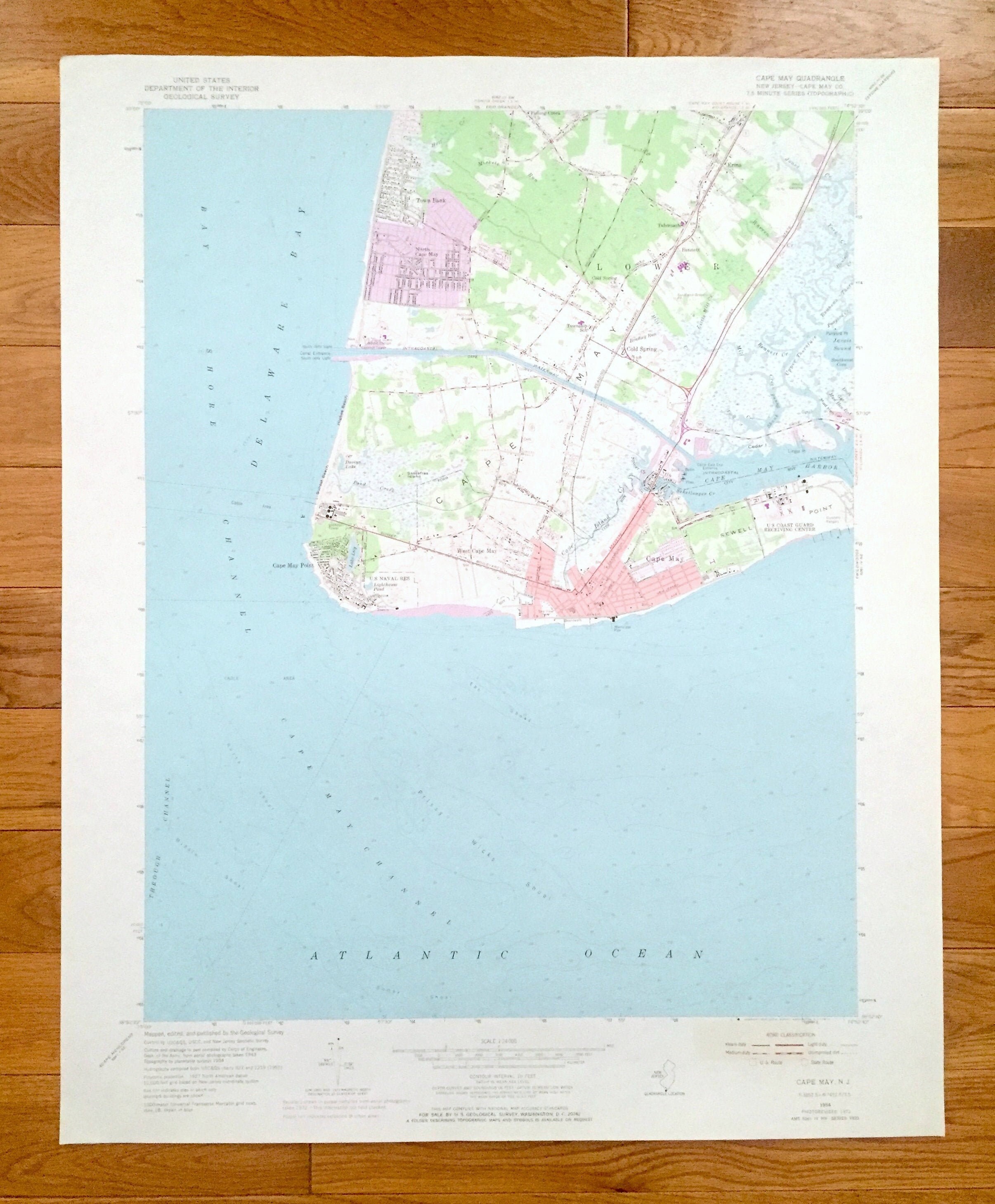 Antique Cape May New Jersey 1954 US Geological Survey Etsy