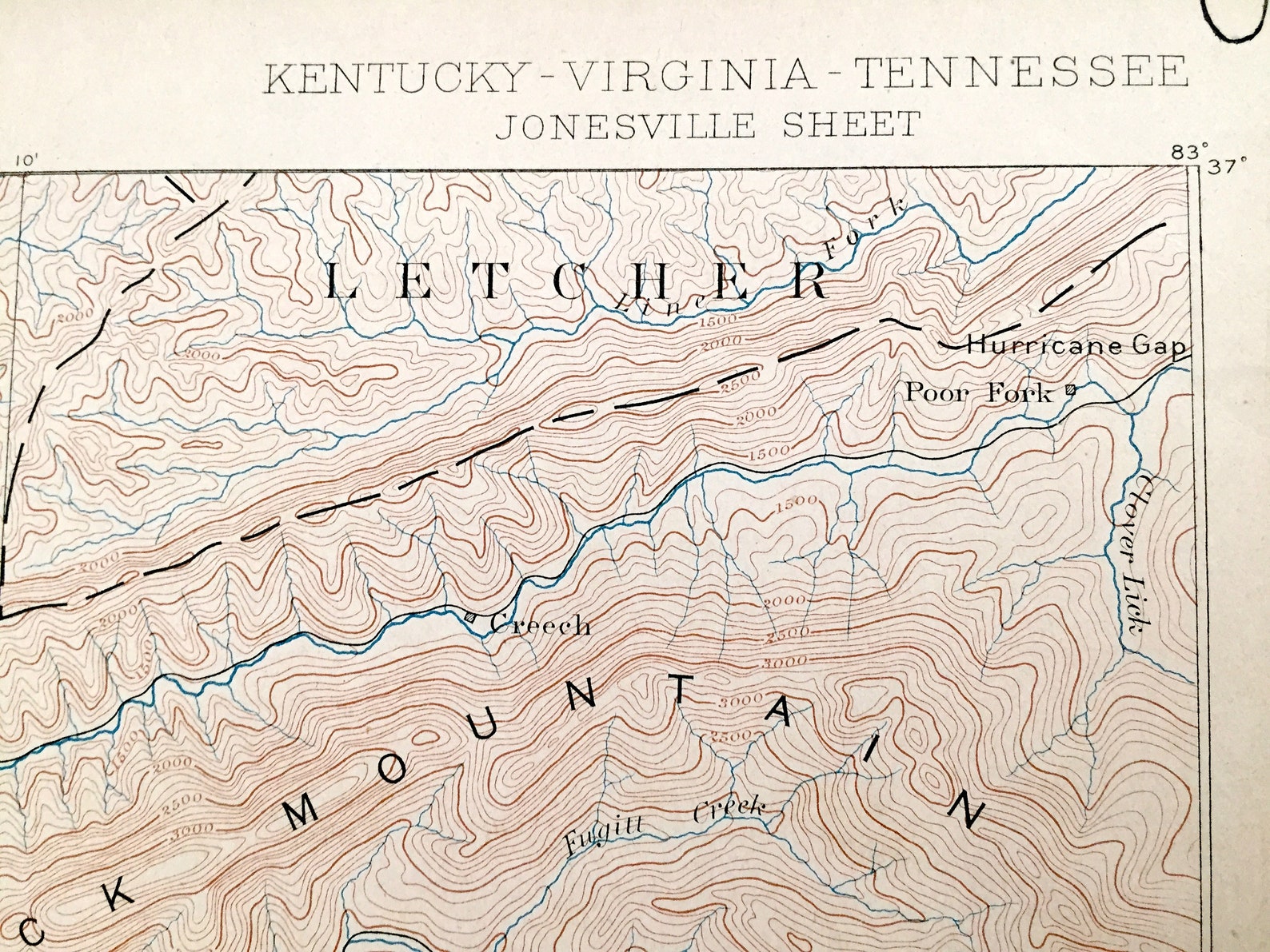 Antique Jonesville Virginia 1891 US Geological Survey Etsy