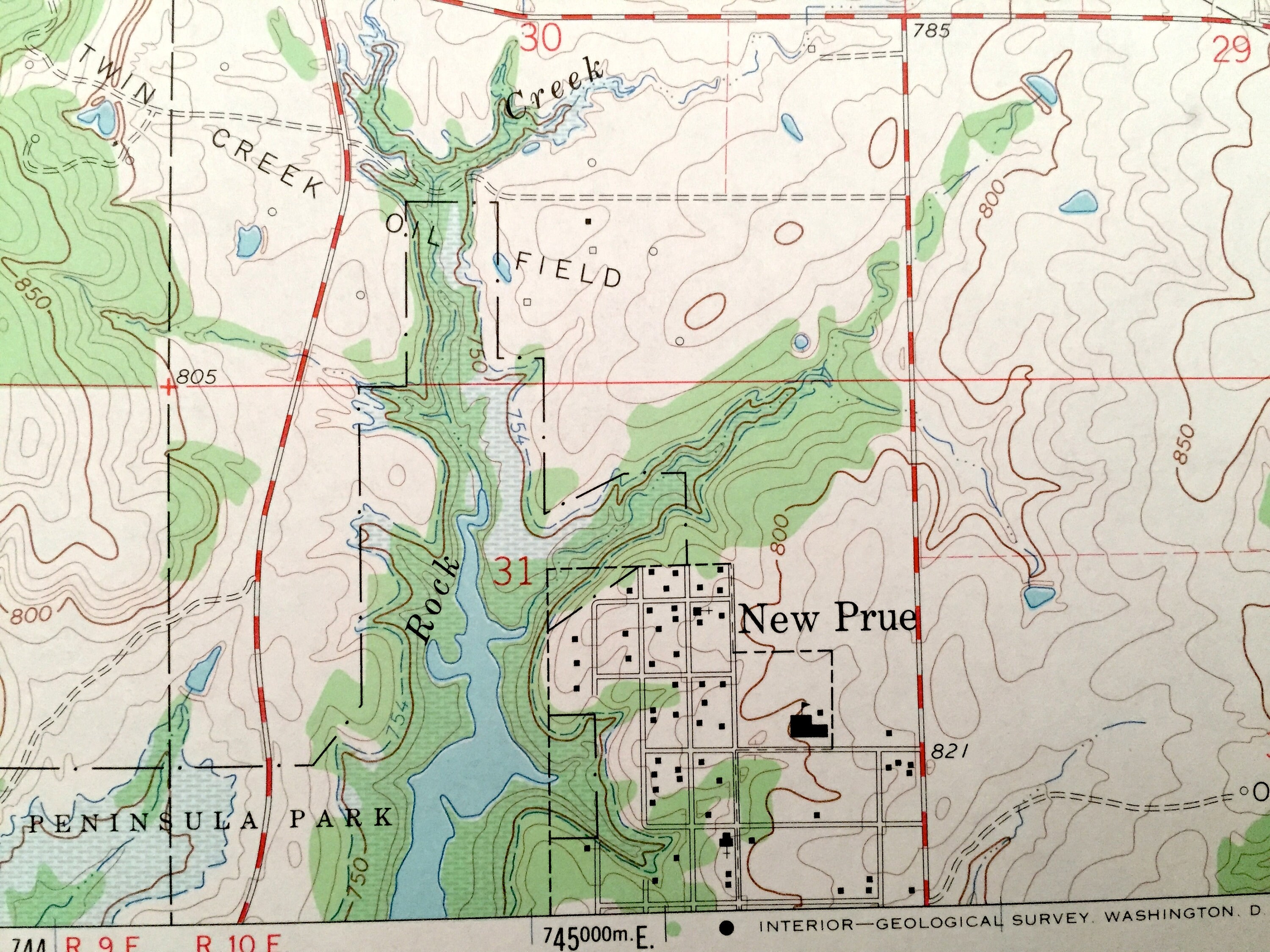 Antique New Prue Oklahoma 1966 US Geological Survey Etsy