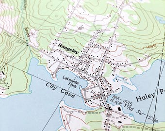 貴重Sandy  Rangeley Lakes #6 Late HO Antique Rangeley Lake, Maine 1984 US Geological Survey Topographic