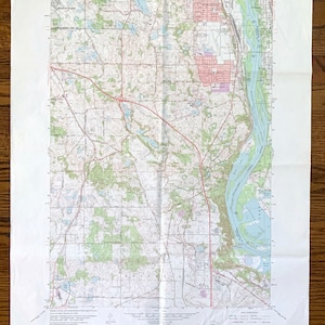 Antik Inver Grove Heights, Minnesota 1967 US 1967- 1967- Us-Amerikanisches Erhebungstopographic Map – Washington, Dakota County, Grey Cloud Island, Newport, MN